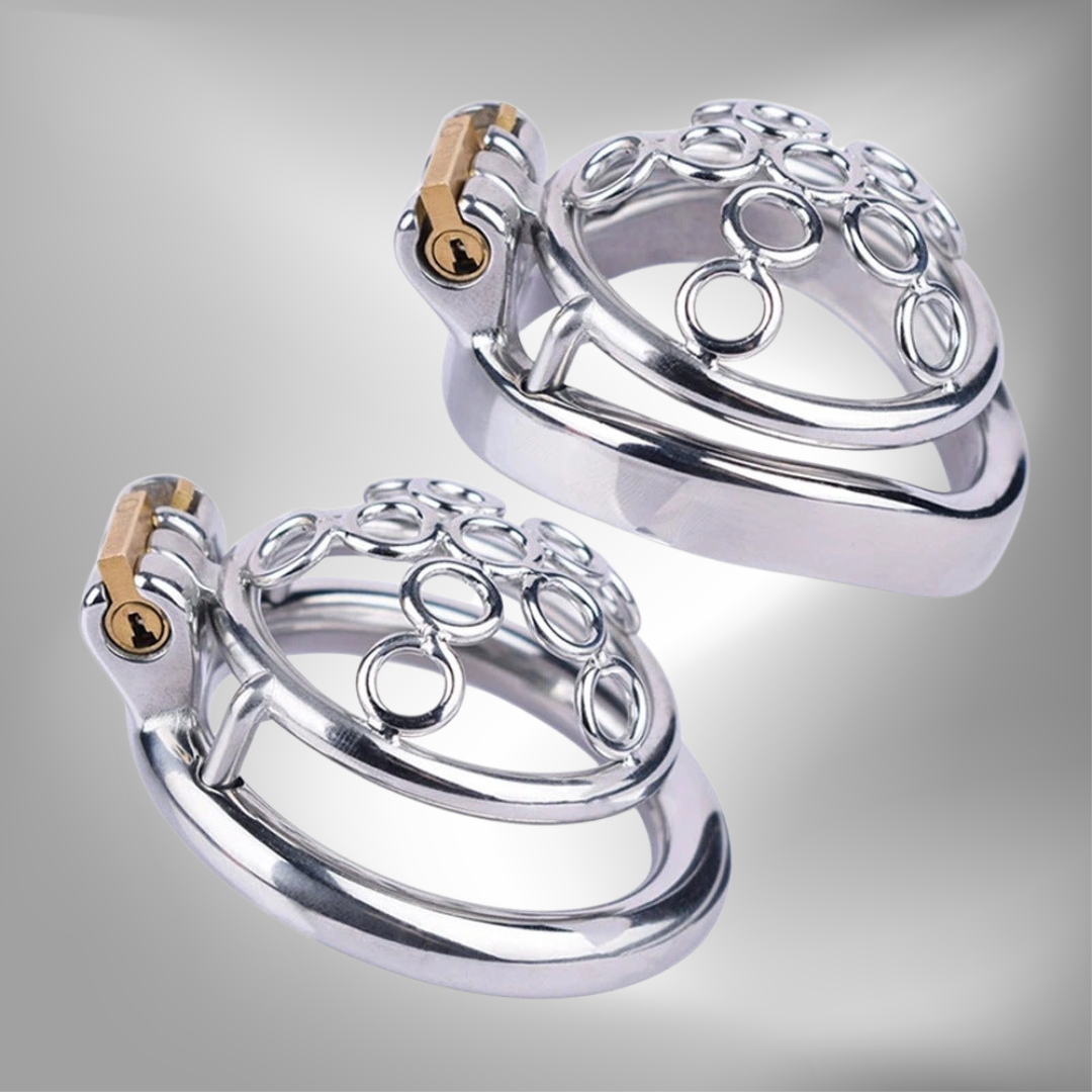 Small Compact Metal Chastity Cage For Men Anti-Escape Hollow Tiny Cock Cage with Built-in Lock