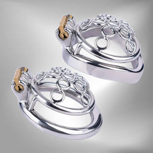 Small Compact Metal Chastity Cage For Men Anti-Escape Hollow Tiny Cock Cage with Built-in Lock