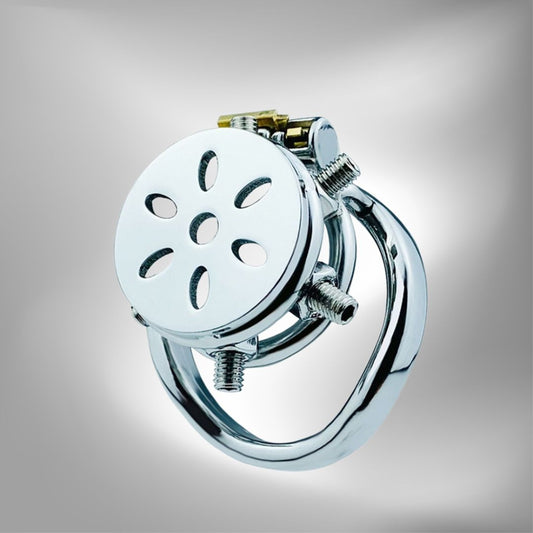 Spiked Flat Chastity Cage with Arc/ Round Ring and Screws - 304 Stainless Steel Cock cage For Men