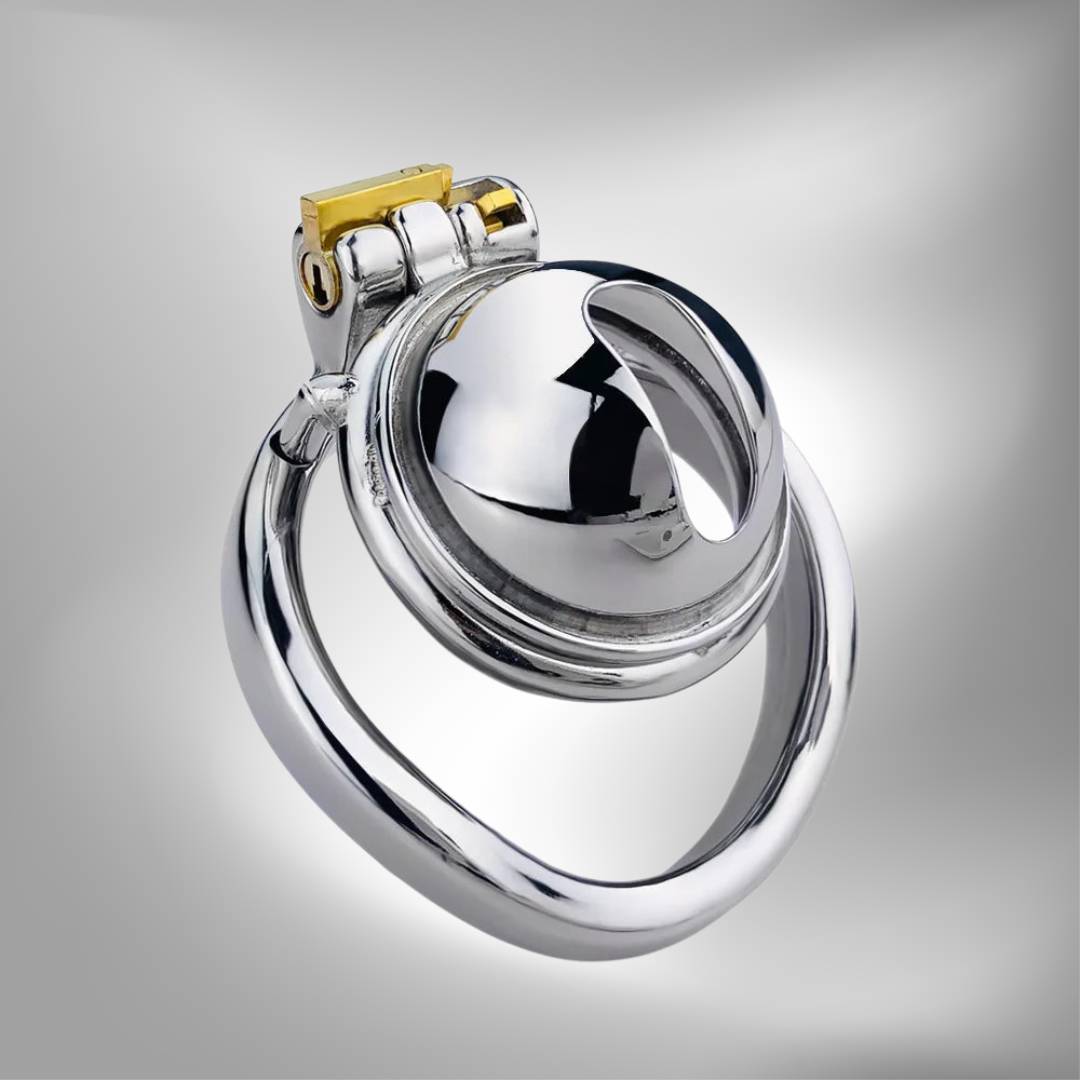 Stainless Steel Micro Chastity Cage With Urethral Pussy Hole