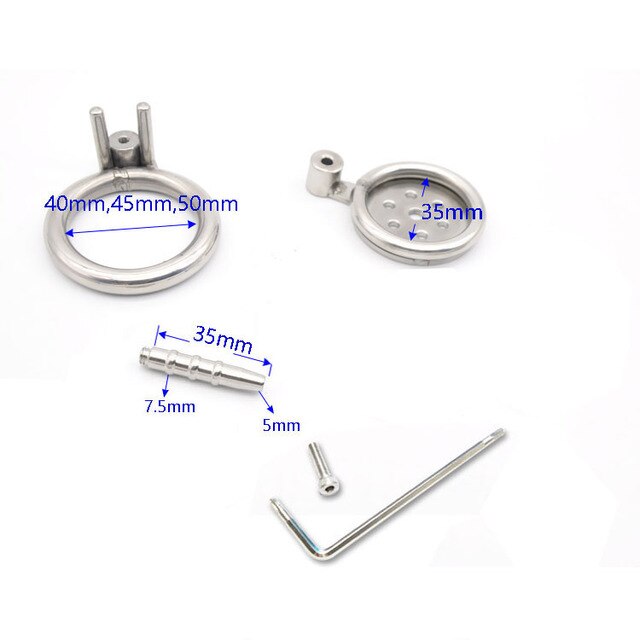 Flat Penis Cage Chastity Device for Men: Small Stainless Steel with Anti-Off Ring and Urethral Catheter - KeepMeLocked