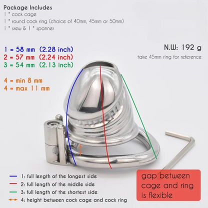 Metal Small Penis Chastity Cage with PU Strap Stainless Steel Penis Shape Cock Cage Dick Locker