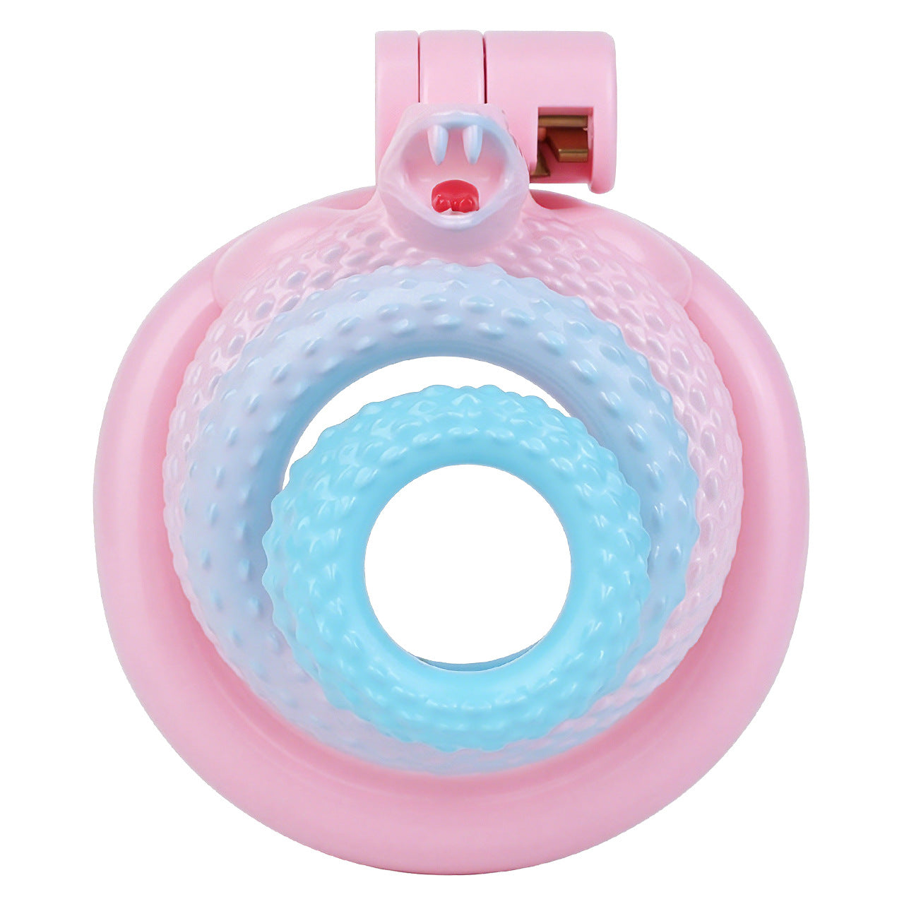 Fantasy Snake Chastity Cage - Light Pink & Blue Gradient Natural ABS Resin Cock Cage Penis Lock