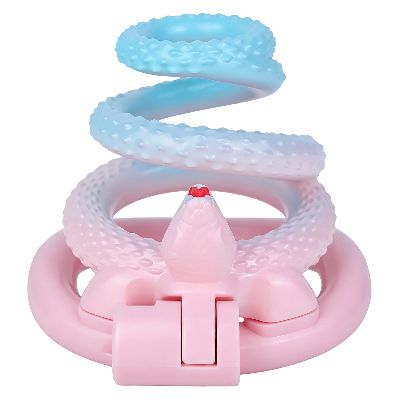 Fantasy Snake Chastity Cage - Light Pink & Blue Gradient Natural ABS Resin Cock Cage Penis Lock