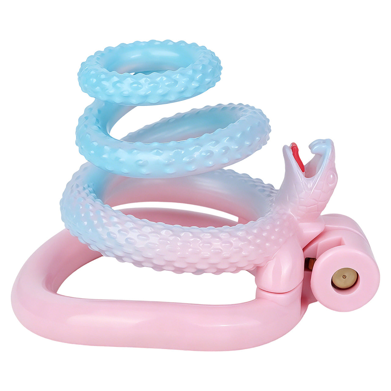 Fantasy Snake Chastity Cage - Light Pink & Blue Gradient Natural ABS Resin Cock Cage Penis Lock