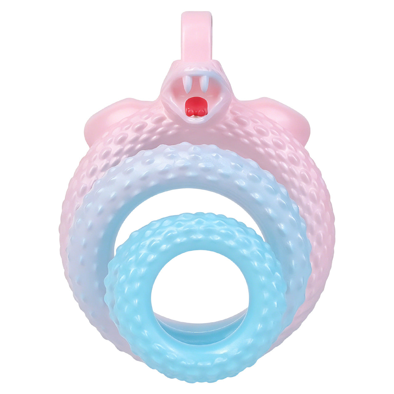 Fantasy Snake Chastity Cage - Light Pink & Blue Gradient Natural ABS Resin Cock Cage Penis Lock
