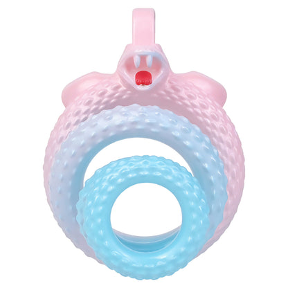 Fantasy Snake Chastity Cage - Light Pink & Blue Gradient Natural ABS Resin Cock Cage Penis Lock