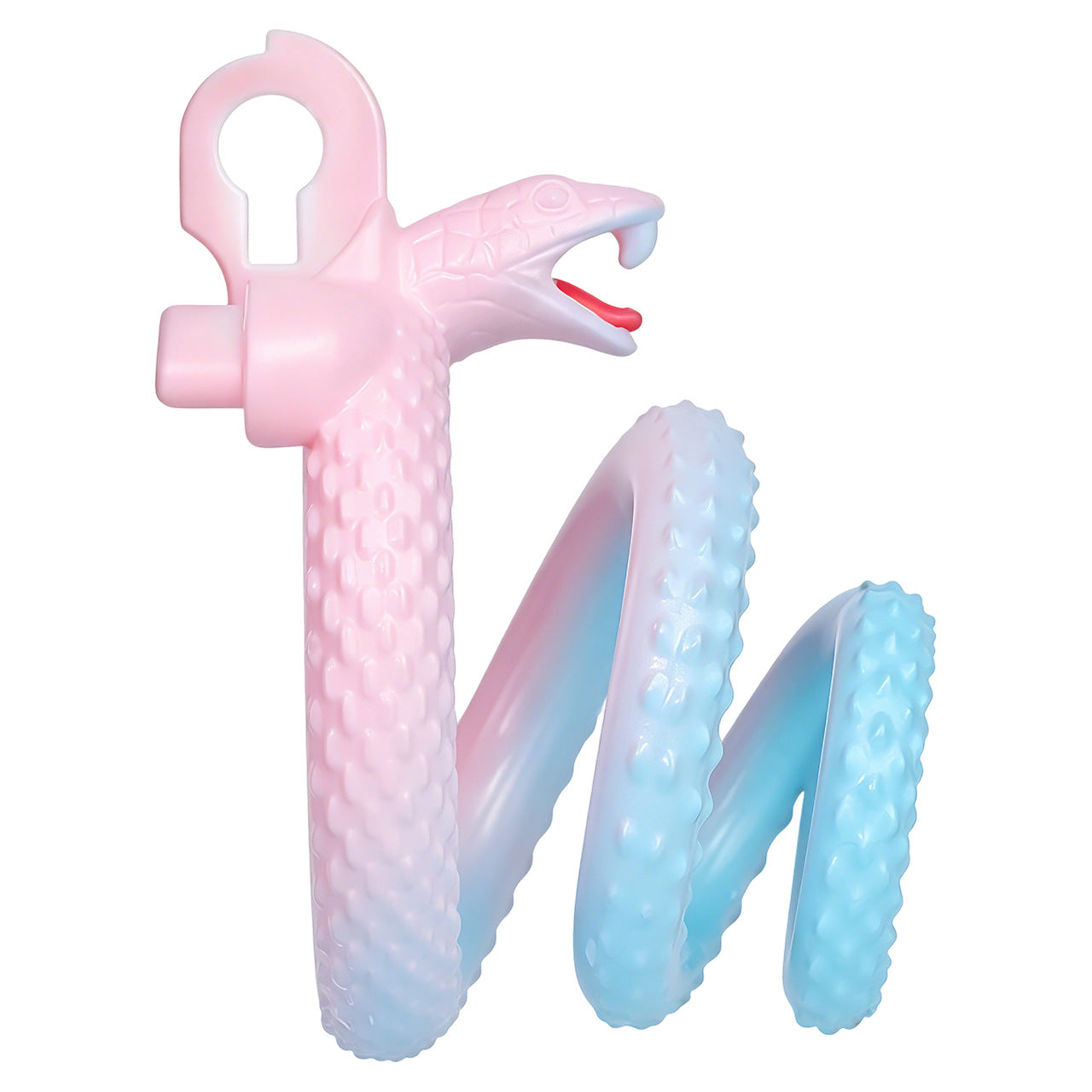 Fantasy Snake Chastity Cage - Light Pink & Blue Gradient Natural ABS Resin Cock Cage Penis Lock