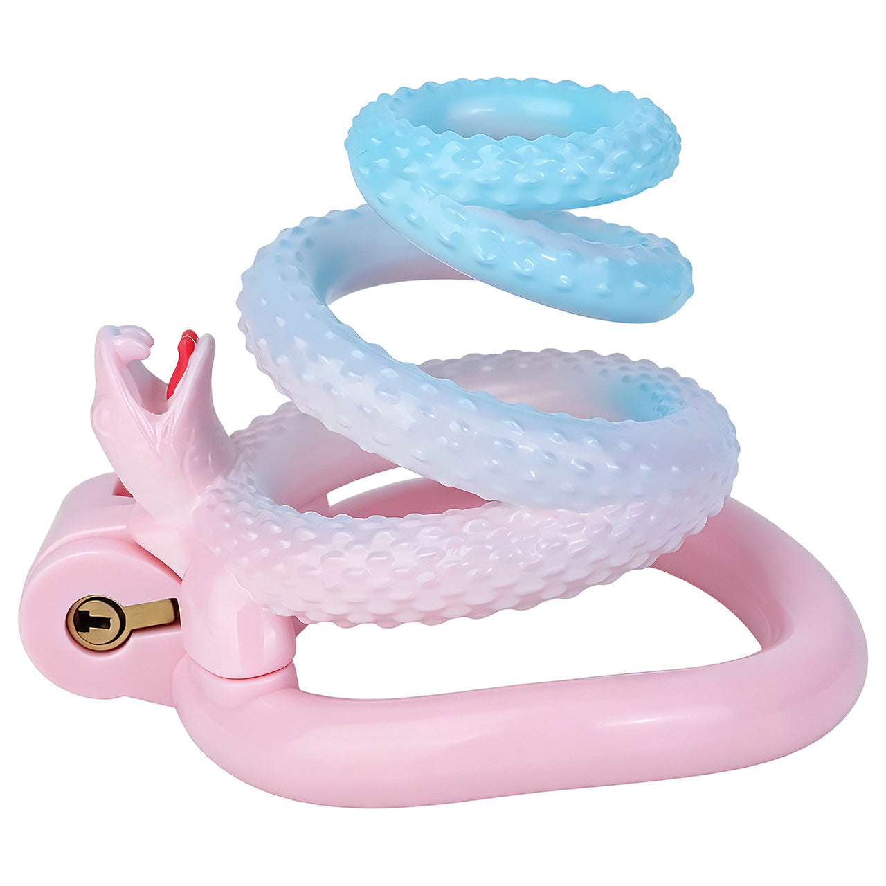 Fantasy Snake Chastity Cage - Light Pink & Blue Gradient Natural ABS Resin Cock Cage Penis Lock