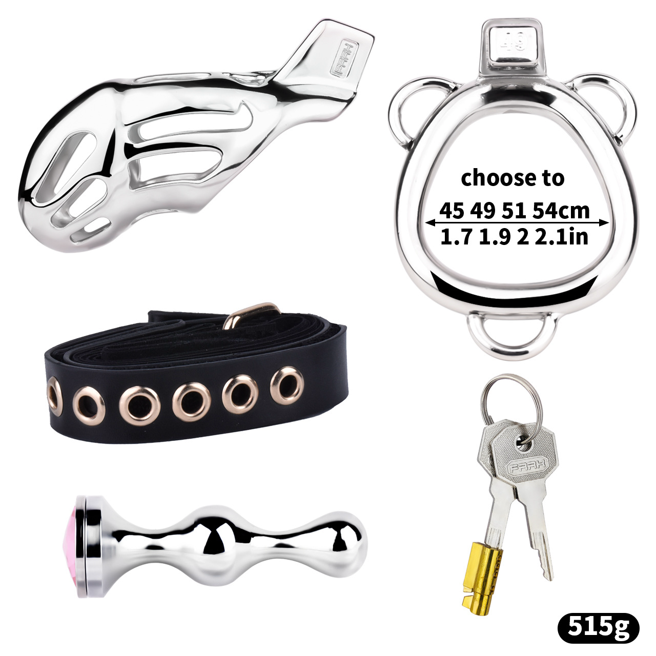 Breathable Metal Cobra Chastity Cage with Strap and Anal Plug male chastity device bdsm cock lock sex toy for men