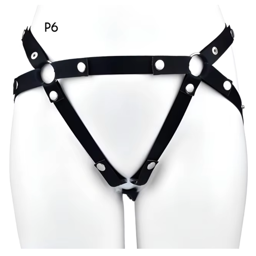 Triple-Support Elastic Strap for Chastity Cage Belt Male Cock Cage Harness - Black/Pink