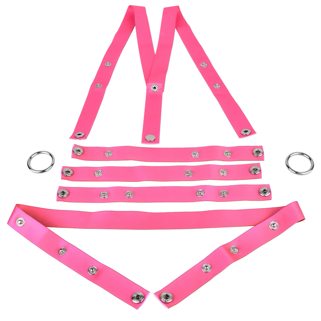 Triple-Support Elastic Strap for Chastity Cage Belt Male Cock Cage Harness - Black/Pink