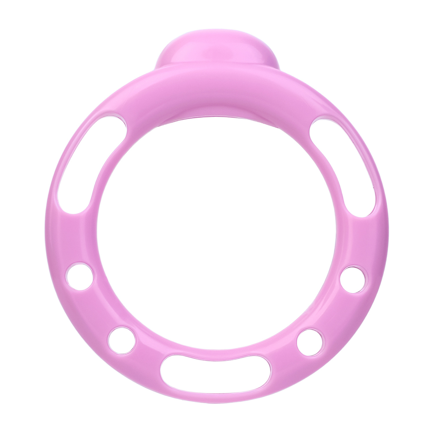Pink Sissy Bowtie Chastity Cage Small Compact Cute Cockcage with Rhinestones and Breathable Base Rings