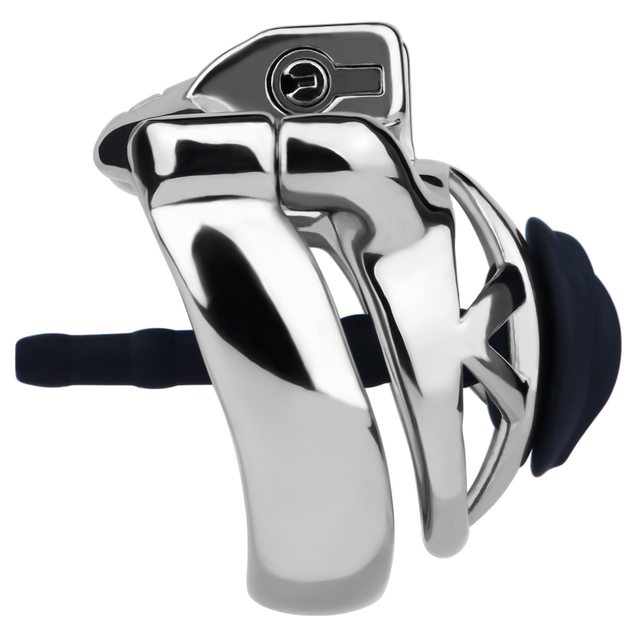 Micro Metal Chastity Cage with Easy-Pee Hole and Silicone Pussy Catheter