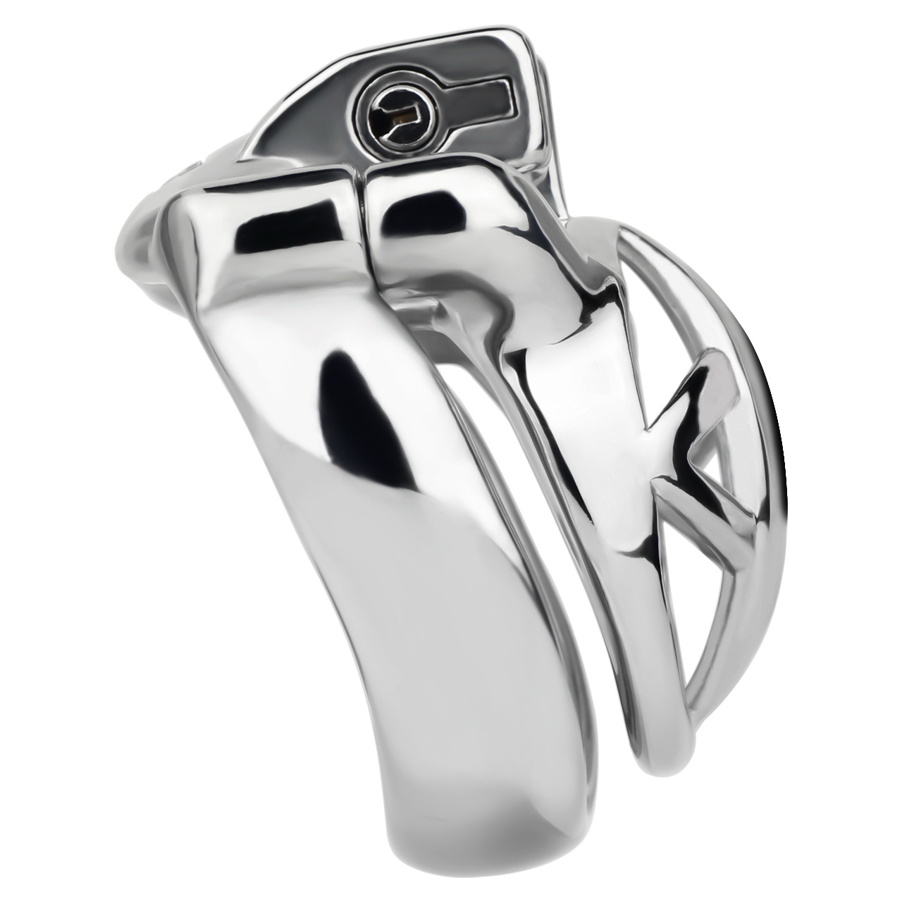 Micro Metal Chastity Cage with Easy-Pee Hole and Silicone Pussy Catheter