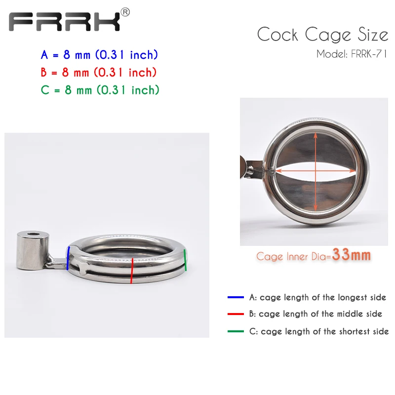 Flat Chastity Cage with Urine Hole/Metal Catheter and Strap Chastity Device For Men