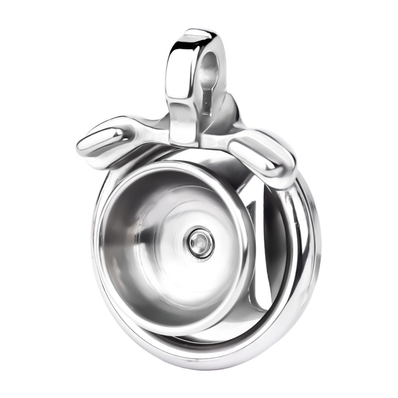 Master Flat Chastity Cage with Removable Dome Cover Metal Male Cock Cage