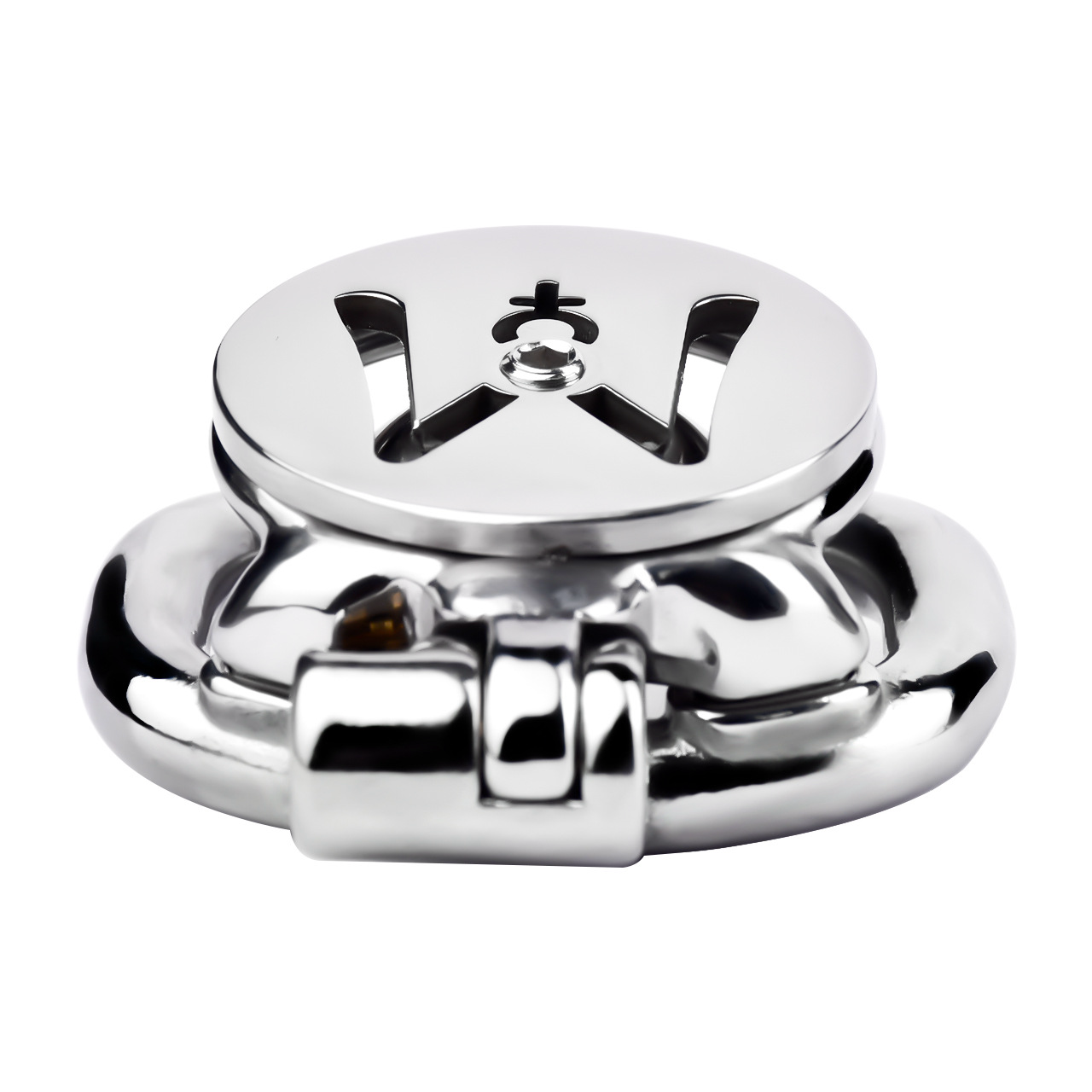 Master Flat Chastity Cage with Removable Dome Cover Metal Male Cock Cage