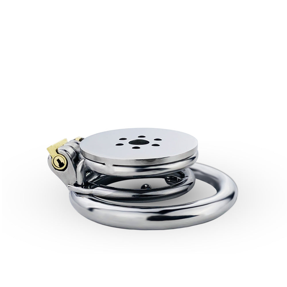 Flat Chastity Cage with Detachable Metal Catheter and Anti-Drop Ring ...