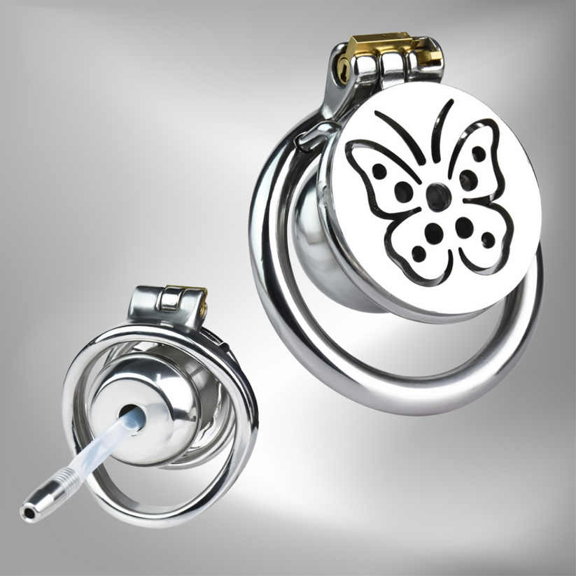 2024 NEW Butterfly Inverted Chastity Cage with Removable Soft Catheter ...