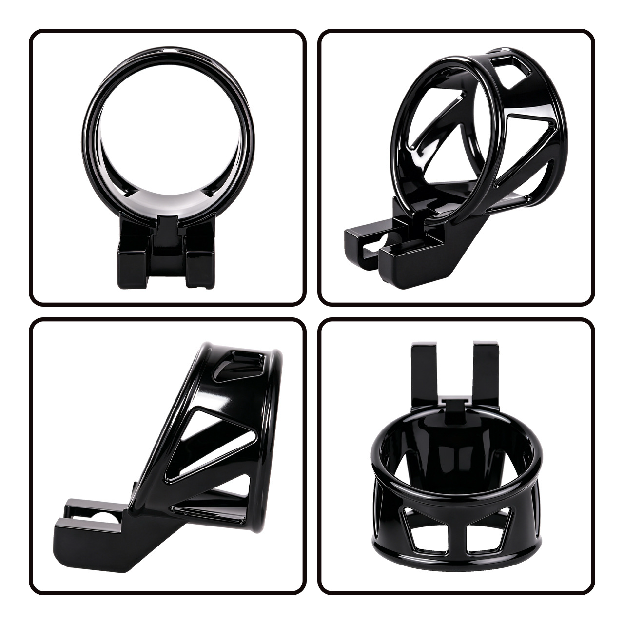 Black Glans Chastity Lock Male Cock Cage BDSM Penis Restraint Devices