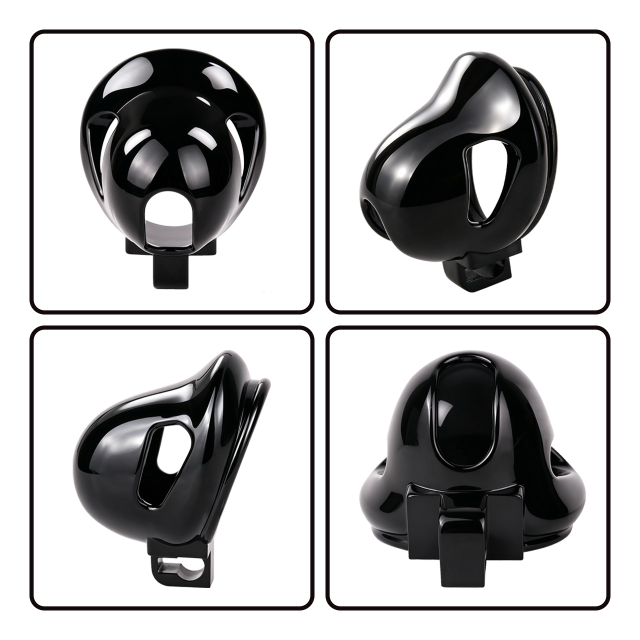 Black Glans Chastity Lock Male Cock Cage BDSM Penis Restraint Devices