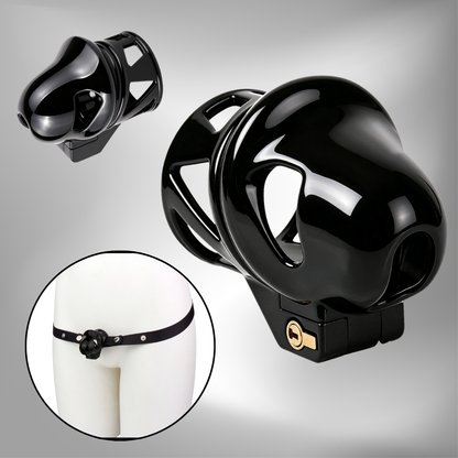 Black Glans Chastity Lock Male Cock Cage BDSM Penis Restraint Devices