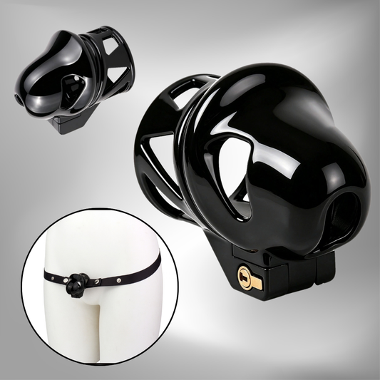 Black Glans Chastity Lock Male Cock Cage BDSM Penis Restraint Devices
