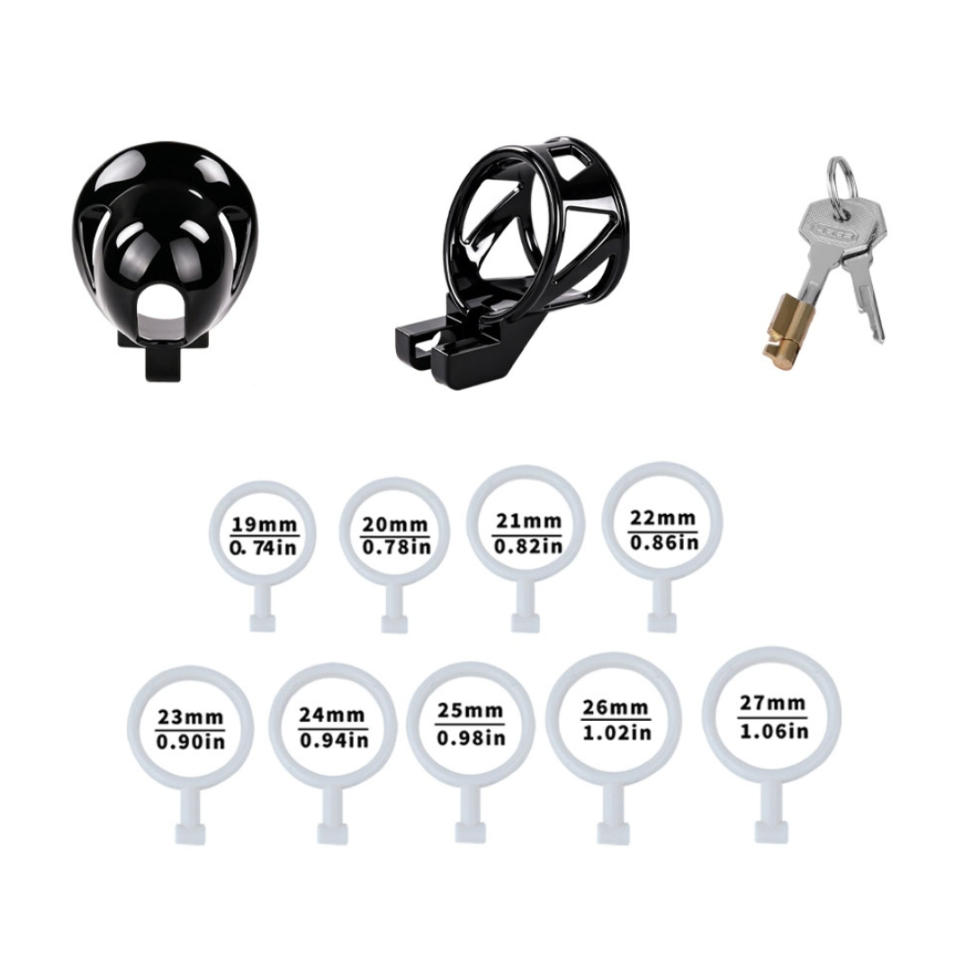Black Glans Chastity Lock Male Cock Cage BDSM Penis Restraint Devices