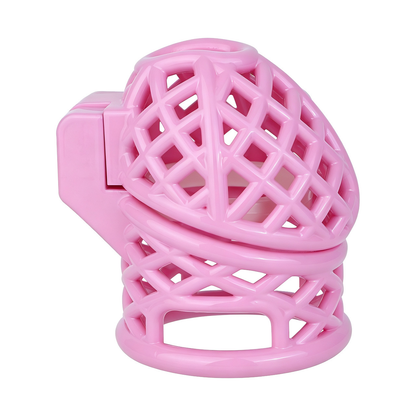 Lightweight Nest Glans Chastity Lock Black Pink Resin Cock Cage for Men and Sissy