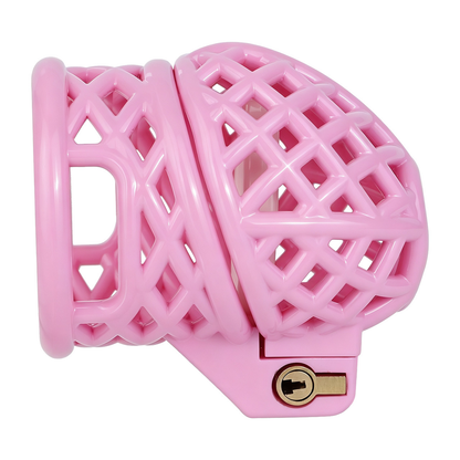 Lightweight Nest Glans Chastity Lock Black Pink Resin Cock Cage for Men and Sissy