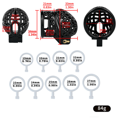 Lightweight Nest Glans Chastity Lock Black Pink Resin Cock Cage for Men and Sissy