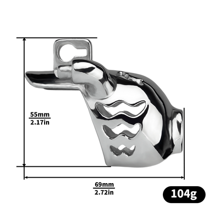 Metal Cobra PA Chastity Cage with PU Strap Prince Albert Penis Piercing BDSM Cock Cage