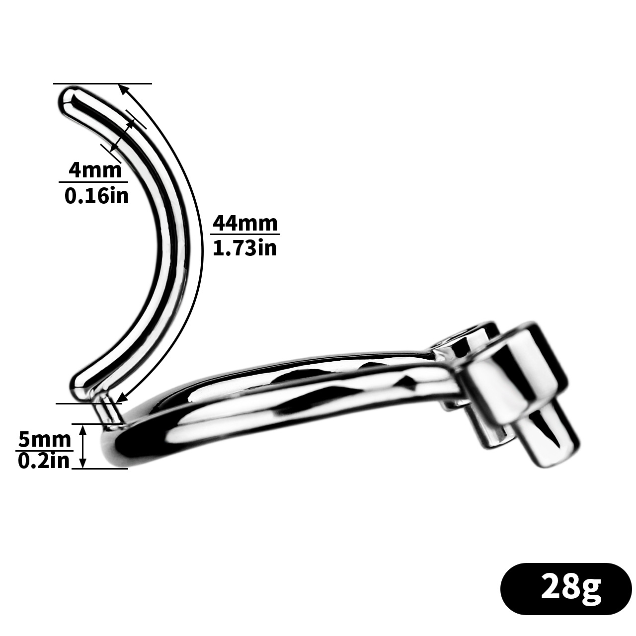 Metal Cobra PA Chastity Cage with PU Strap Prince Albert Penis Piercing BDSM Cock Cage