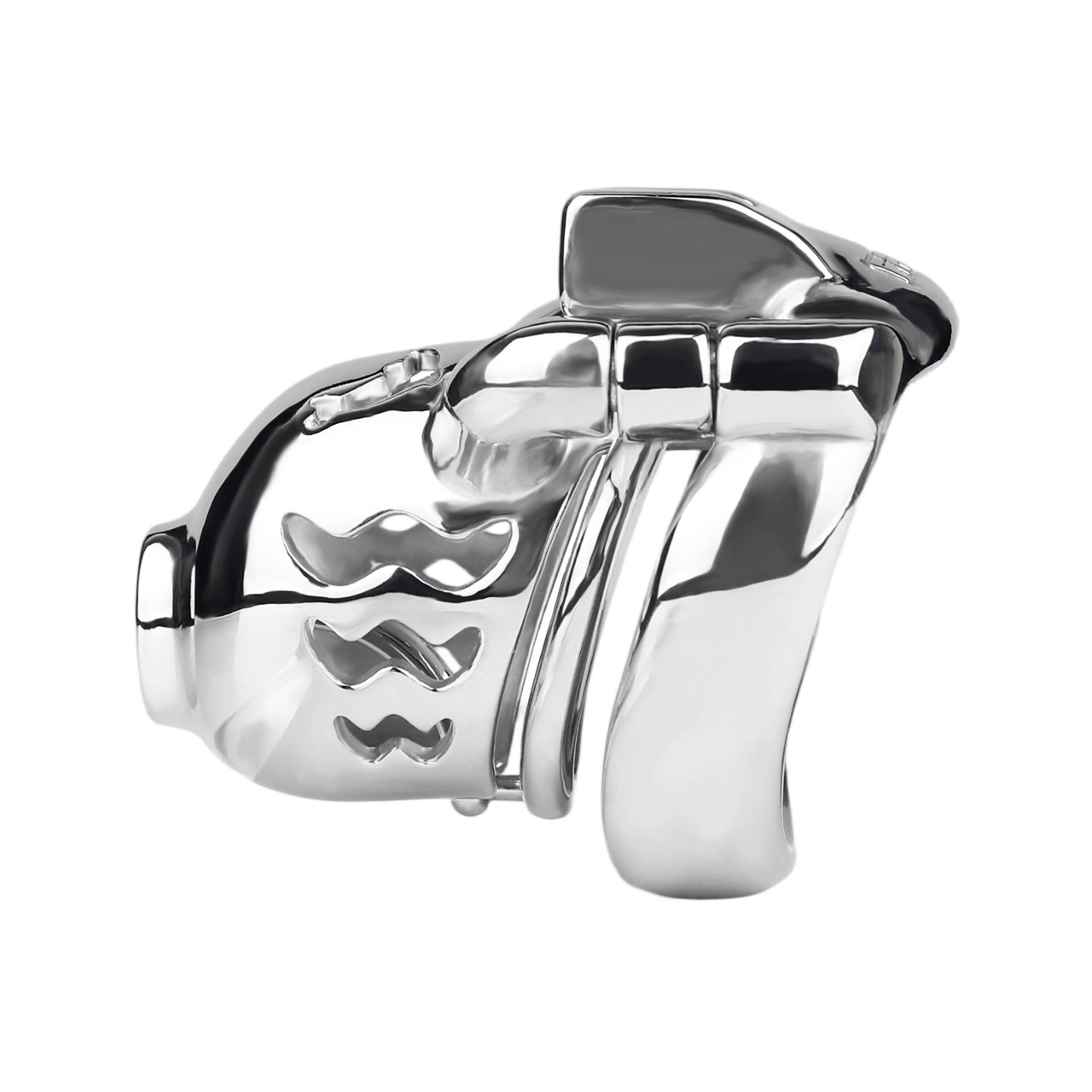 Metal Cobra PA Chastity Cage with PU Strap Prince Albert Penis Piercing BDSM Cock Cage