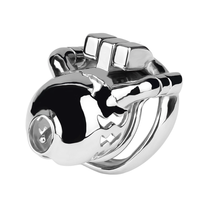 Metal Cobra PA Chastity Cage with PU Strap Prince Albert Penis Piercing BDSM Cock Cage