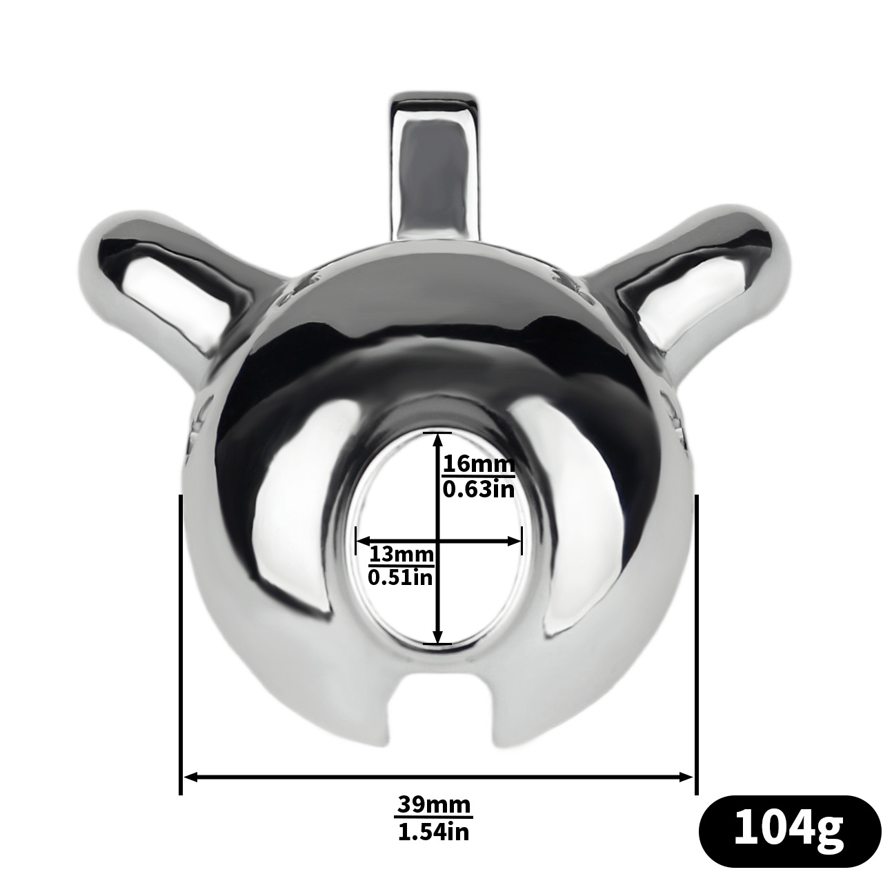 Metal Cobra PA Chastity Cage with PU Strap Prince Albert Penis Piercing BDSM Cock Cage