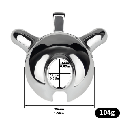 Metal Cobra PA Chastity Cage with PU Strap Prince Albert Penis Piercing BDSM Cock Cage