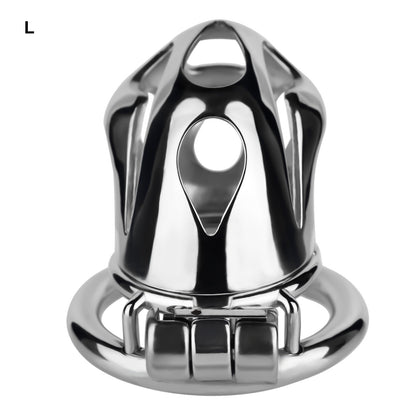 Silver Metal Cobra Chastity Cage Small Medium Large Cock Lock for Men