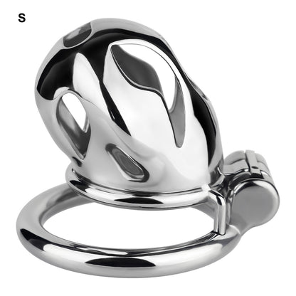 Silver Metal Cobra Chastity Cage Small Medium Large Cock Lock for Men