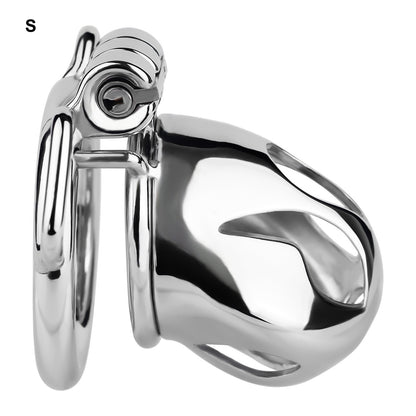 Silver Metal Cobra Chastity Cage Small Medium Large Cock Lock for Men