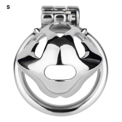 Silver Metal Cobra Chastity Cage Small Medium Large Cock Lock for Men