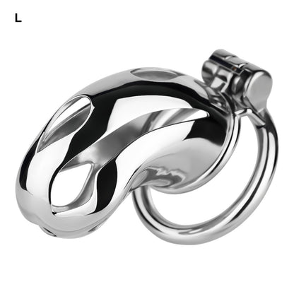 Silver Metal Cobra Chastity Cage Small Medium Large Cock Lock for Men
