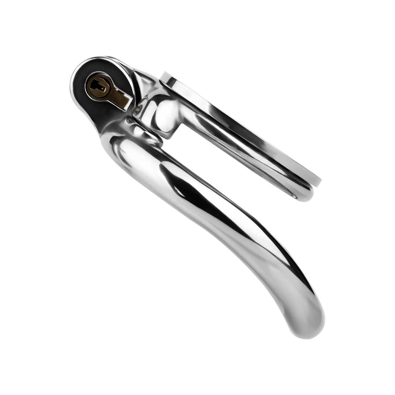 Inferno Flat Steel Chastity Cage with Removable Catheter Tube and PU Strap