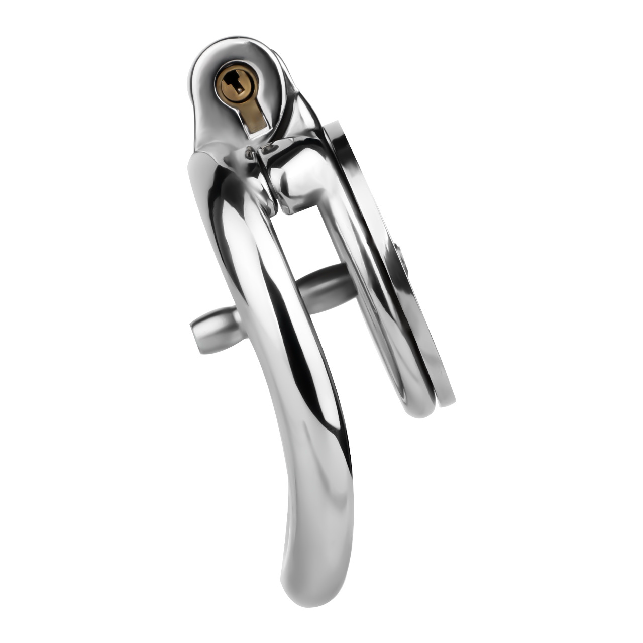 Inferno Flat Steel Chastity Cage with Removable Catheter Tube