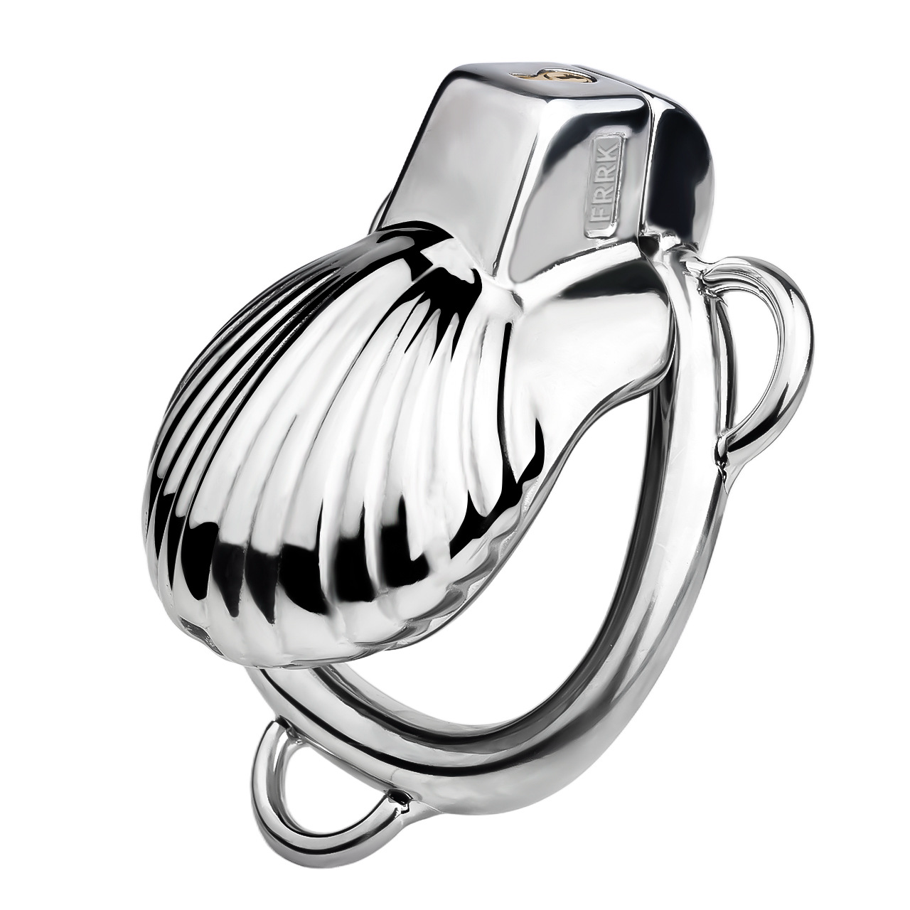 Small Metal Shell Chastity Cage with Butt Plug & Adjustable 3-Way Belt