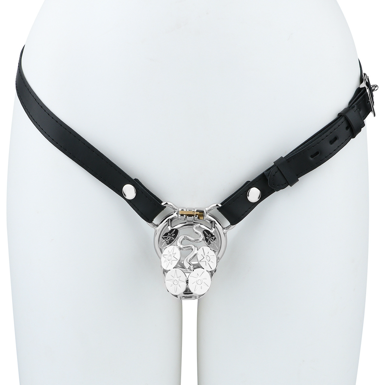 Stainless Steel Snake Shield Modern Chastity Cage Locking Male Cock Cage