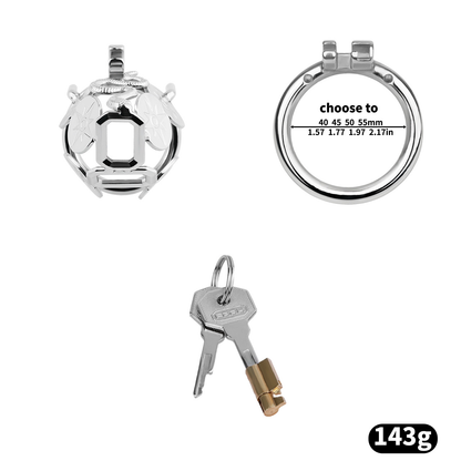 Stainless Steel Snake Shield Modern Chastity Cage Locking Male Cock Cage