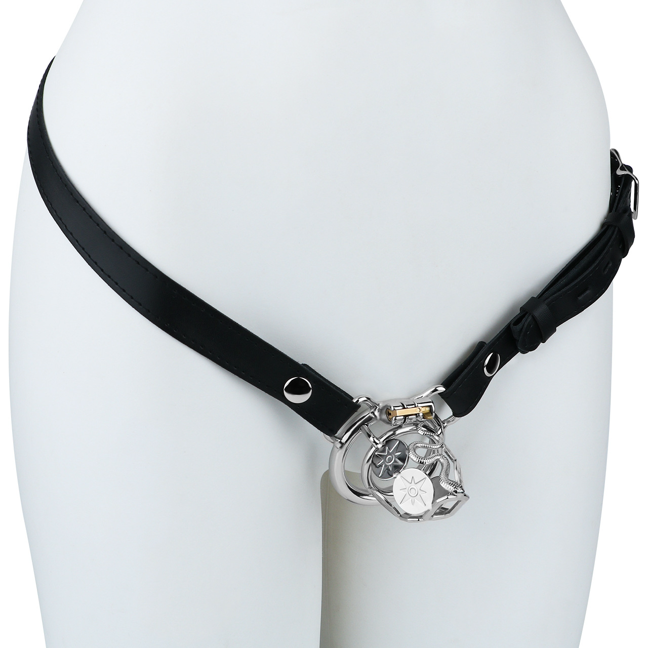 Stainless Steel Snake Shield Modern Chastity Cage Locking Male Cock Cage