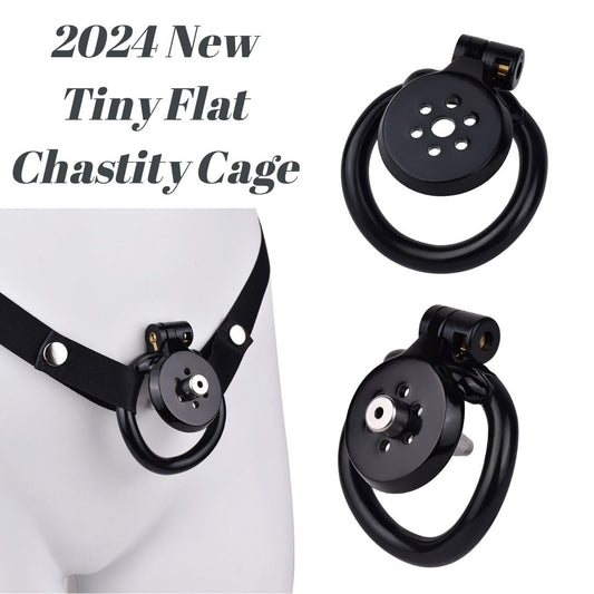 NEW Resin Flat Chastity Cage Belt with Metal Catheter-InvertedChastity